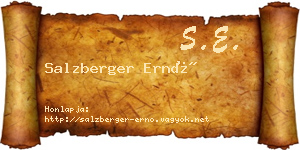 Salzberger Ernő névjegykártya